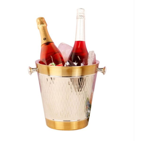 ظرف یخ استیل نقره‌ای طلایی آسا