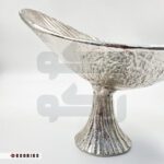 نمای پشت و پایه ظرف آجیل خوری مدل اوشن نقره‌ای