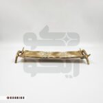 ظرف پذیرایی مستطیل طلایی رنگ مدل اوشن جنس آلومینیوم
