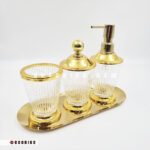 ست سرویس بهداشتی سه پارچه مدل نووا طلایی نمای جلو