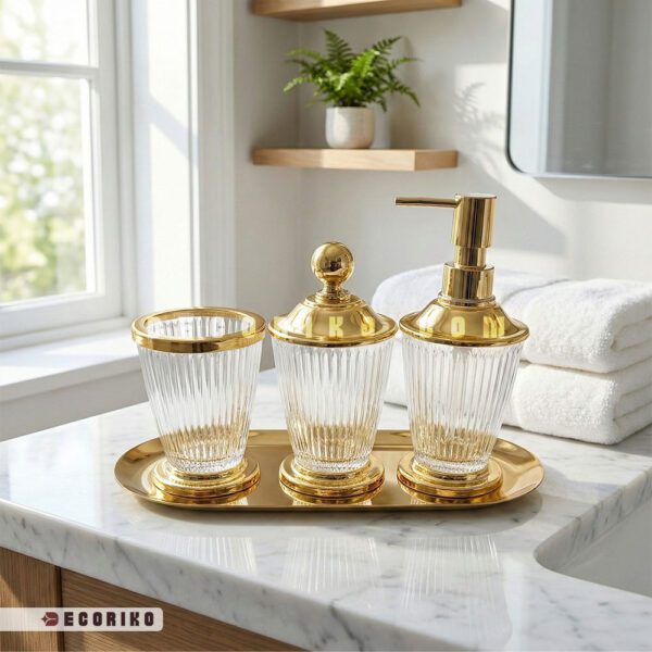 ست سرویس بهداشتی سه پارچه مدل نووا طلایی