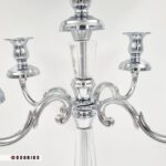 جزئیات بدنه شمعدان ۵ شعله نقره ای