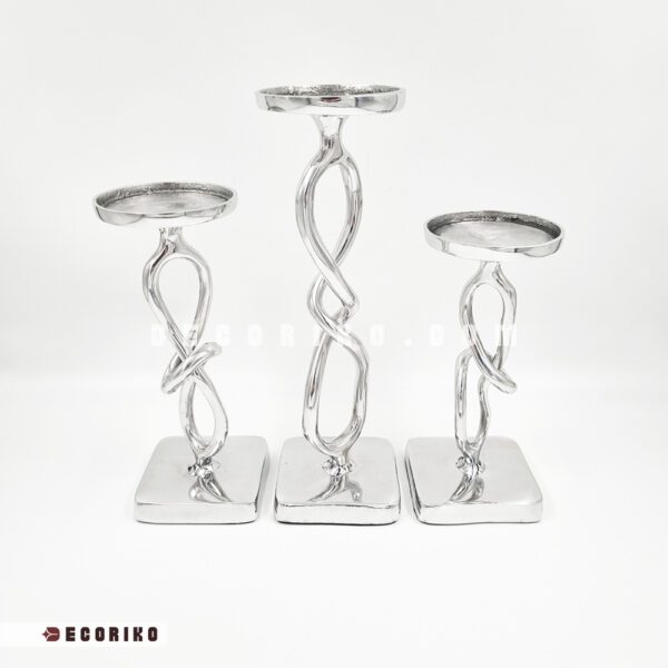 نمای کامل ست شمعدان طرح پیچ مناسب جهیزیه و هدیه