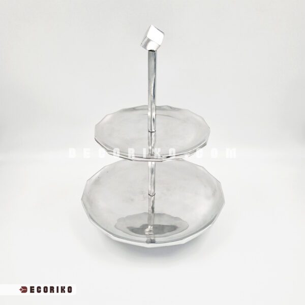 استند پذیرایی دو طبقه سیلور مناسب فینگرفود و دسر