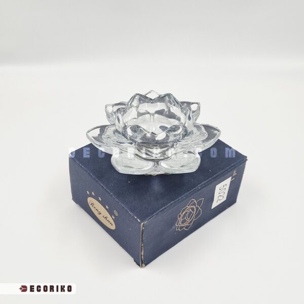 جعبه جاشمعی بلور طرح گل نیلوفر