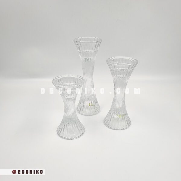 شمعدان کریستالی سه سایز استوانه