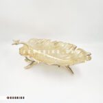 میوه خوری طلایی آلومینیومی طرح برگ