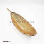 کشکول آلومینیومی طرح برگ مدل Palm Leaf طلایی نمای بالا