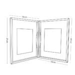 دیاگرام قاب عکس رومیزی فلزی طلایی کتابی سایز 16 در 21