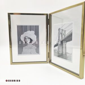 قاب عکس رومیزی فلزی طلایی کتابی سایز 16 در 21 نمای نزدیک