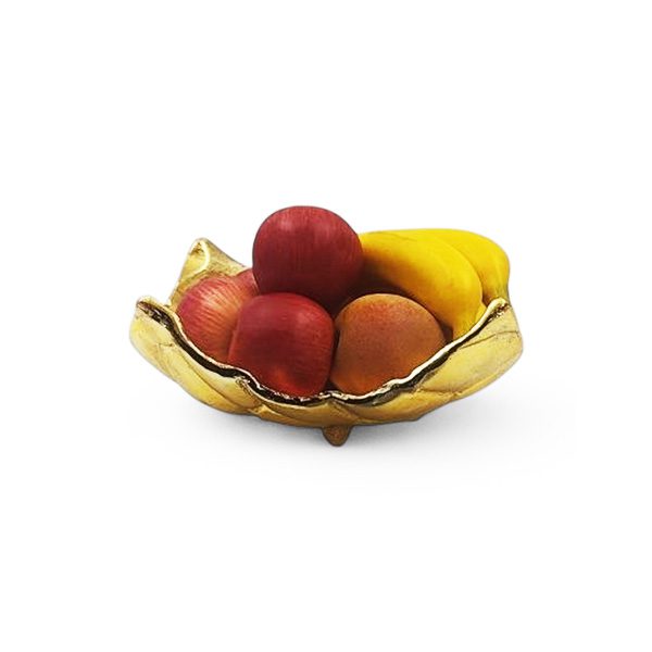 میوه خوری کندو چهارگوشه کوچک طلایی نمای پر شده