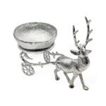 آجیل خوری گوزن کالسکه شیاری نقره‌ای آلومینیومی نمای بالا