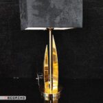 پایه استیل طلایی آباژور رومیزی مدل خلیفه با شید مشکی