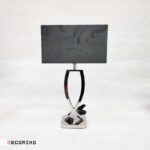 آباژور رومیزی استیل نقره ای (کروم) مدل نیوا با شید تیره