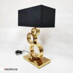 پایه استیل طلایی آباژور رومیزی مدل سه حلقه