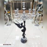 شمعدان 5 شعله نقره‌ای مدل فرشته عکس واقعی