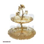 شیرینی خوری دو طبقه مدل لوتوس طلایی 2