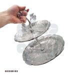 شیرینی خوری دو طبقه مدل لوتوس نقره‌ای 4