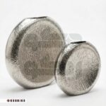 خرید گلدان آلومینیومی نشکن مدل گرد طرح چرم