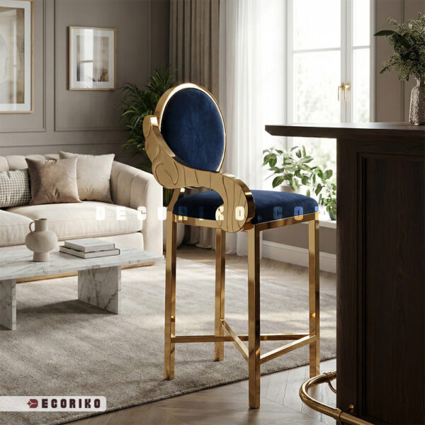 صندلی بار استیل مدل وینگ طلایی در دکوراسیون خانه