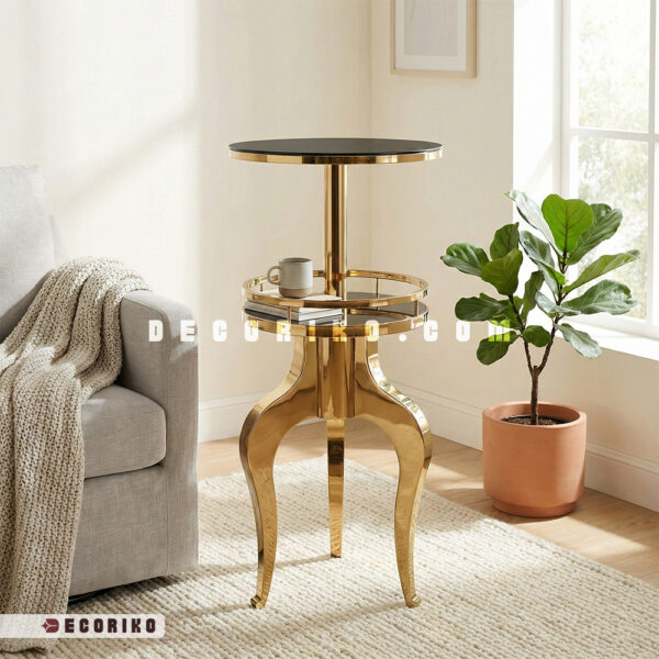 میز بار استیل مدل کابریول طلایی